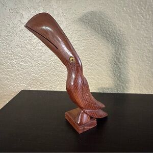Vintage Toucan Wood Sculpture Mid Century Handcrafted